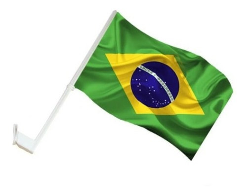 Kit 6 Bandeira Do Brasil Para Vidro Do Carro Em Poliéster