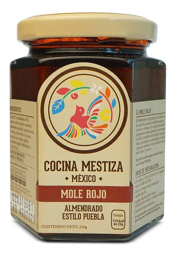 Mole Rojo Cocina Mestiza Almendrado Estilo Poblano 210g