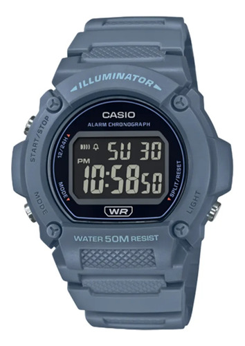 Reloj Casio Malla De Pvc Color Azul W-219hc-2bvdf 