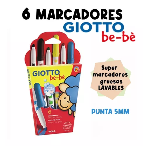 Marcadores De Colores Lavable Giotto Bebe X6