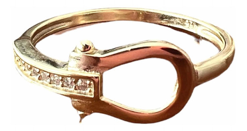 Anillo Cinturón  De Plata Doré.