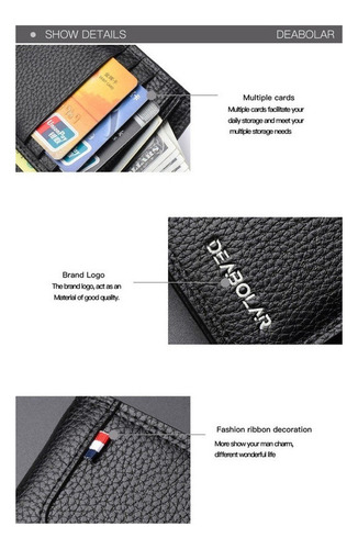 Navidad Cartera Caballero Corta Tarjetero De Piel Regalo