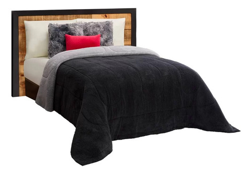 Cobertor King Size Doble Vista Negro Gris Ultra Suave Calido