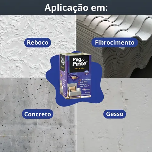 Tinta Eucatex Acrilica Pintura Parede Peg E Pinte 18l Cores Cor Areia Pipa