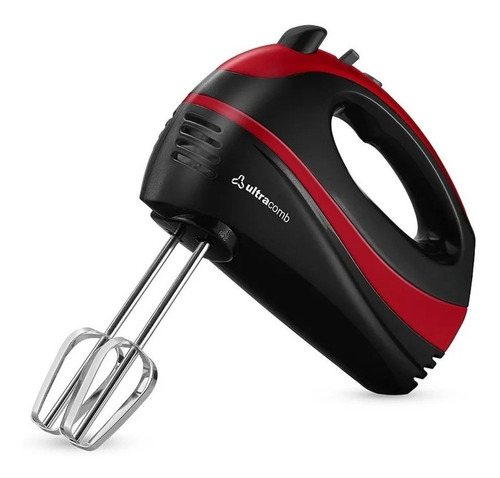Imagen 1 de 1 de Batidora de mano Ultracomb BM-2608 negra y roja 50 Hz 220 V