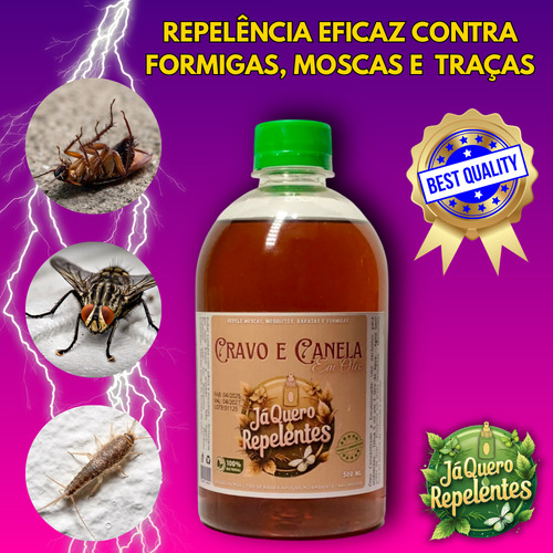 Óleo Cravo/canela Repelente Concentrado 1x500ml Rende 100 L