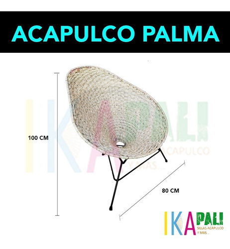 Imagen 2 de 5 de Silla Acapulco Clásica Palma Natural (set 2 Pzs) **envio Gr