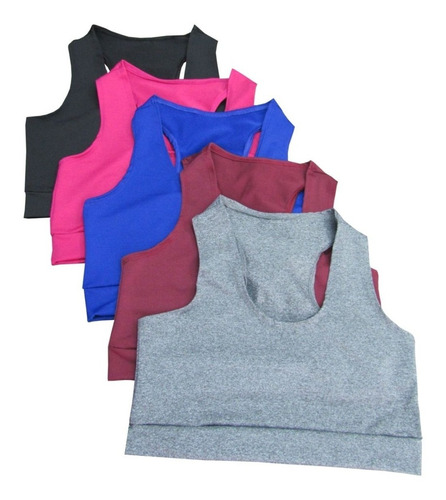Imagem 7 de 10 de Kit 10 Top Feminino Alta Sustentação Academia Moda Fitness