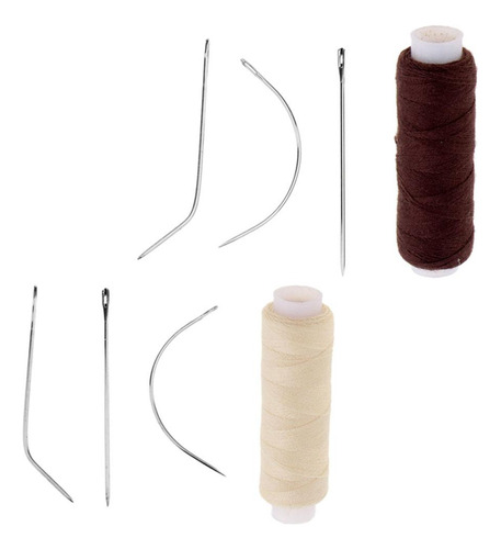 2x Color / Beige Cabellero Peluca Tejer + 6x Alfileres De