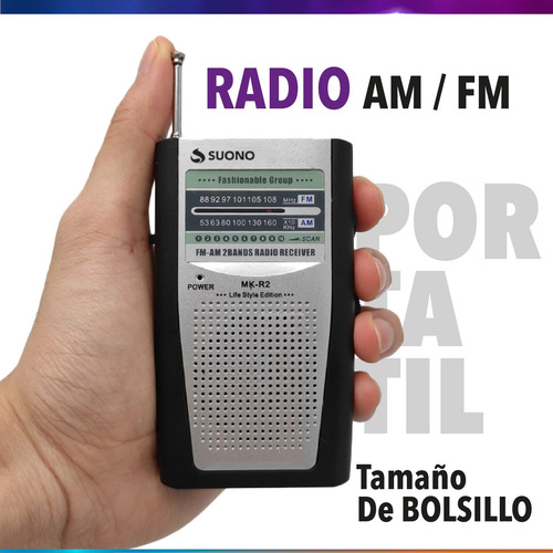 Imagen 2 de 6 de Radio Portatil Am Fm Parlante Con Entrada Aux Con Pilas