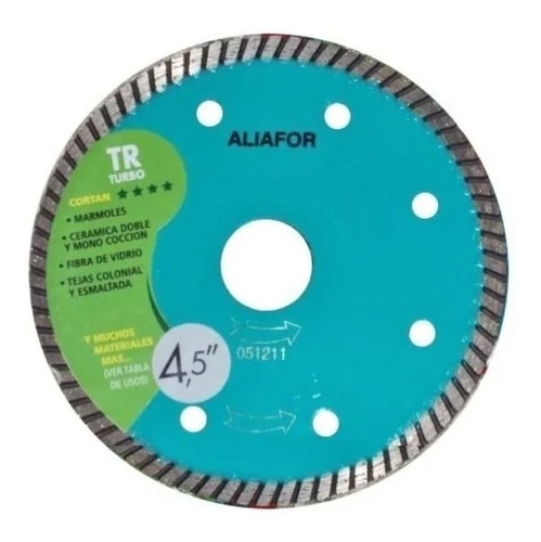 Disco Diamantado 4,5 Pul. Aliafor Tr Turbo 115mm P/ Marmol Color Verde oscuro