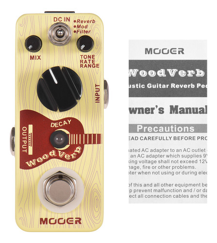 Pedal De Efeito Micro Reverb Woodverb Guitar Mooer Acoustic
