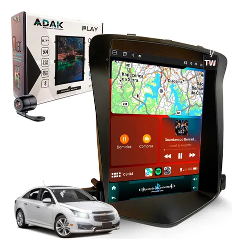 comprar Kit Multimídia Tesla 2+32gb Android Bt Rádio Fm Gps Carplay