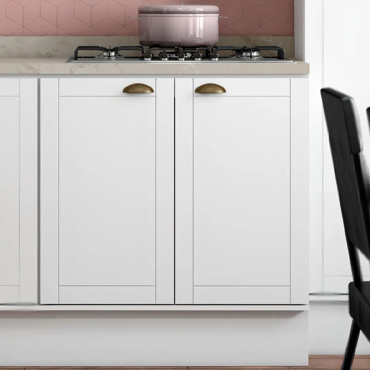 Balcão Cozinha C/ Tampo Bella 2609 C/ 2 Portas 80cm Branco