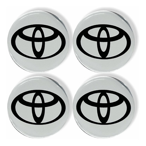 Emblema Adesivo Calota Toyota Resinado Prata 48mm