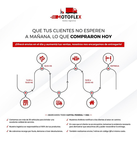Imagen 2 de 8 de Servicio De Mensajeria En Moto Envíos Flex - Motoflex.com.ar