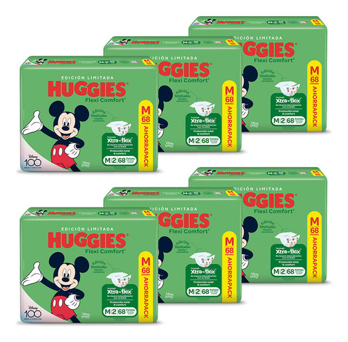 Pañales Huggies Flexi Comfort Ahorrapack Ed Lim X 6 Unidades