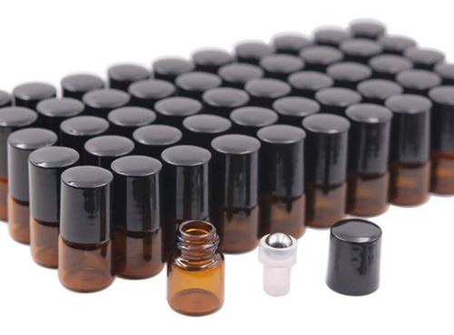 Imagen 3 de 7 de 25 Botellas Ámbar De 1ml Con Roll On De Acero Inoxidable