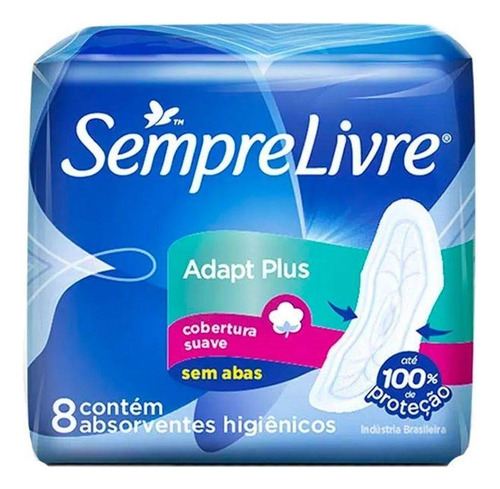 Absorventes femininos Sempre Livre Adapt Plus Suave sem Abas 8 u