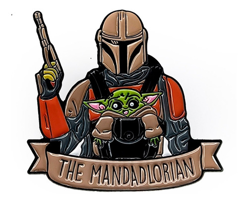 Pin Star Wars The Mandalorian (con Grogu) 3.6 X 3.6 Cm Pi06