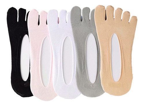5 Pares De Calcetines De Verano Transpirables Con Cinco Dedo