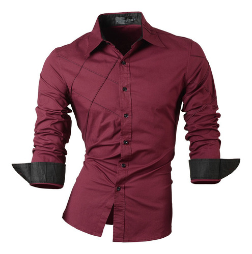Camisa Casual Chest Grid Slim Fit Shirt Moda Al Mejor Precio
