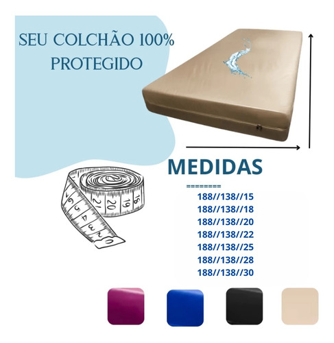 Capa Protetora Para Colchão Casal Impermeável Hospitalar