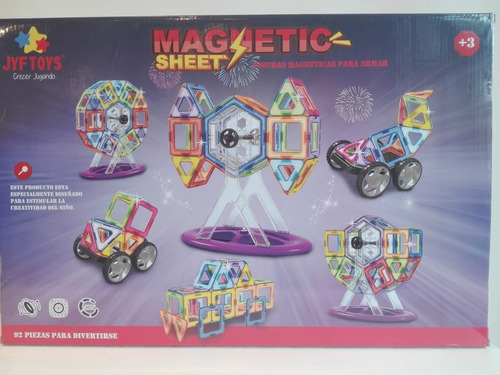 Imagen 1 de 7 de Bloques Imanes Magneticos Magnetic Educativos 92 Piezas