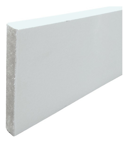 Zocalo Liso Recto Mdf Prepintado Blanco 10cm X 2.75 Metros