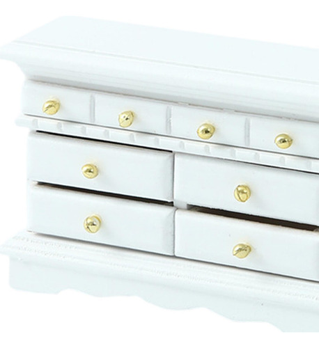 1:12 Casa De Muñecas Gabinete De Tv Muebles Fuezes Blanco