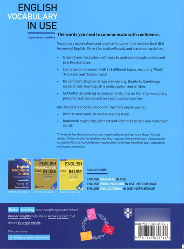 English Vocabulary In Use Upper Intermediate W/key &ebook4ed