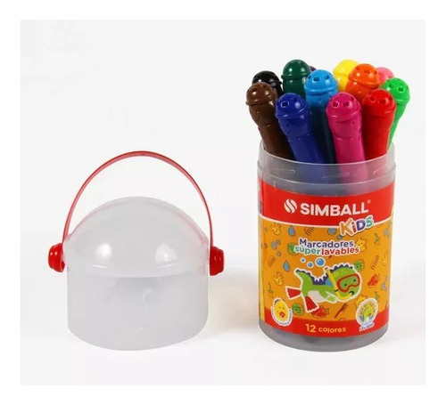 Marcadores Súper Lavables Simball Kids Tubo X12