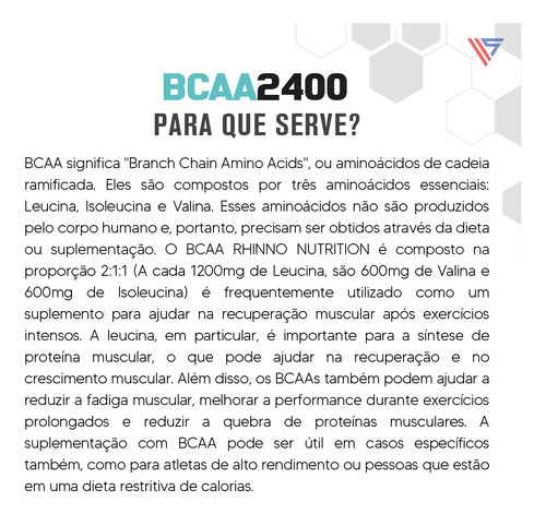 Bcaa 2400 60 Tabletes Rhinno