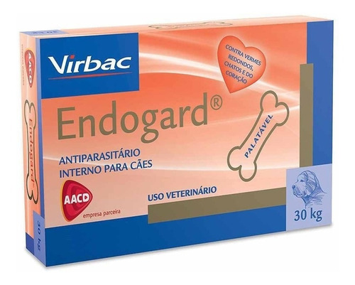 Imagem 2 de 3 de Endogard Vermífugo Para Cães 30kg C/ 6 Comp - Virbac