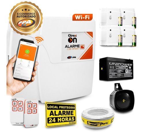 Kit Alarme Residencial Wifi Sem Fio App 4 Sensores Bateria
