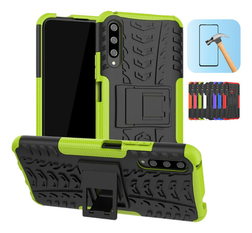 Funda Para Galaxy A50 Con Mica Varios Modelos Antigolpes Verde Claro Dazzle