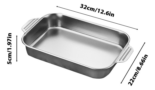 Bandeja Rectangular De Acero Inoxidable B Para Pescado, Parr