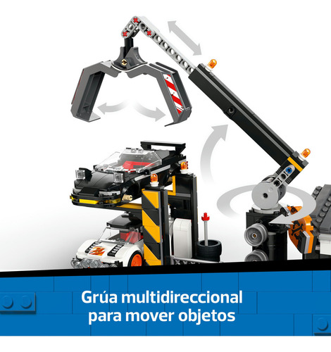 LEGO® City Deshuesadero con Autos 60472; Juguete de reciclaje; depósito de chatarra con compactadora y grúa; set para niños 7+; incluye 2 vehículos y 4 minifiguras