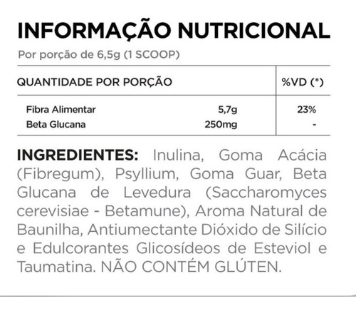 Fibras + Betaglucana Microbiomune 200g - Topway -baunilha