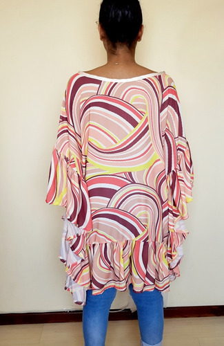 Imagem 9 de 9 de Vestido Kaftan Feminino Tecido Curto Iara