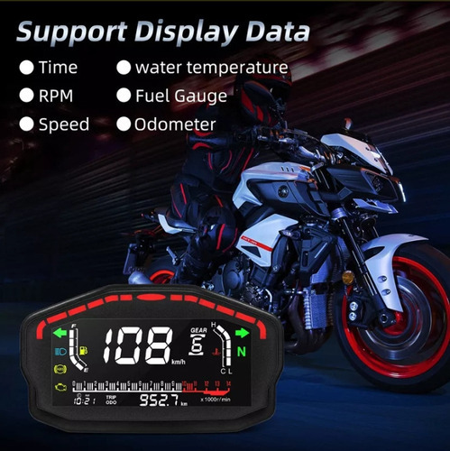 Velocímetro Digital Universal Para Motocicletas Y Tacómetro