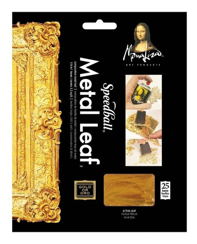 Hojas Metálicas Pan De Oro Mona Lisa14x14cm 25unidades