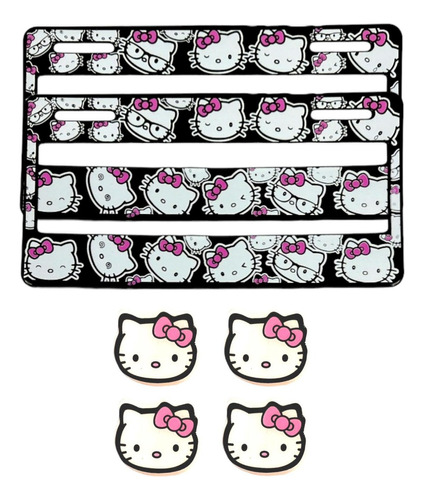 Par De Porta Placas Y Tapon Valvula 4pz Hello Kitty