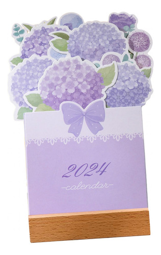 Calendario De Escritorio 2024, Calendario Diario, Violeta
