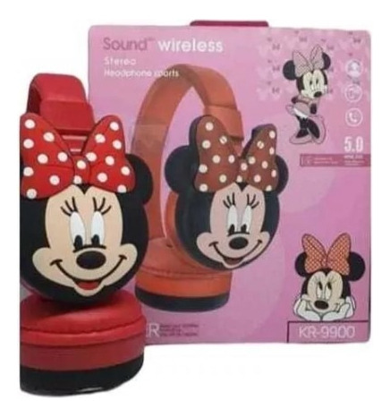 Audífonos Diadema Diferentes Personajes Bluetooth Ajustables Color Minnie Mouse