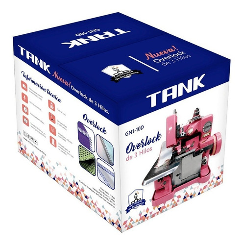 Imagen 3 de 10 de Nueva Tank Gn1-10d Overlock 3 Hilos Semi Industrial