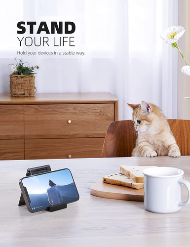 Soporte Para Telefono Plegable De Escritorio -negro Lamic...