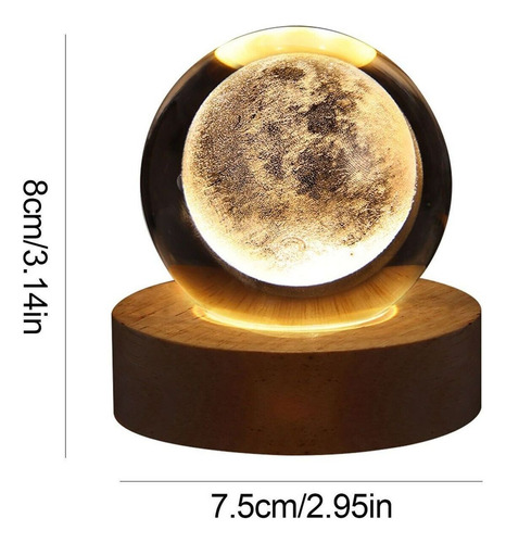 2x Lámpara Mesa De Bola Cristal Led Luz Noche Nebulosa 3d