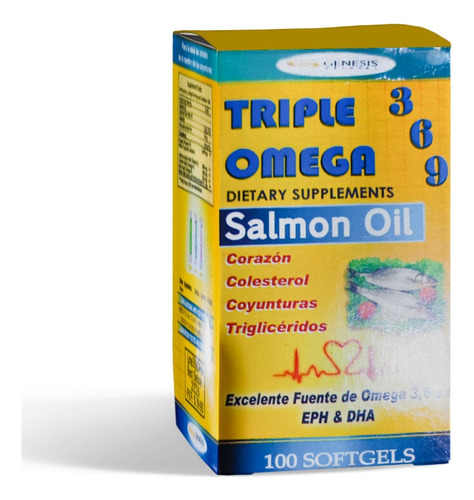 Triple Omega 3, 6 Y 9 Eph Y Dha   De Salmon Softgels 100und