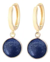 Comprar Aretes Lapislazuli Oro Laminado Joyeria Fina